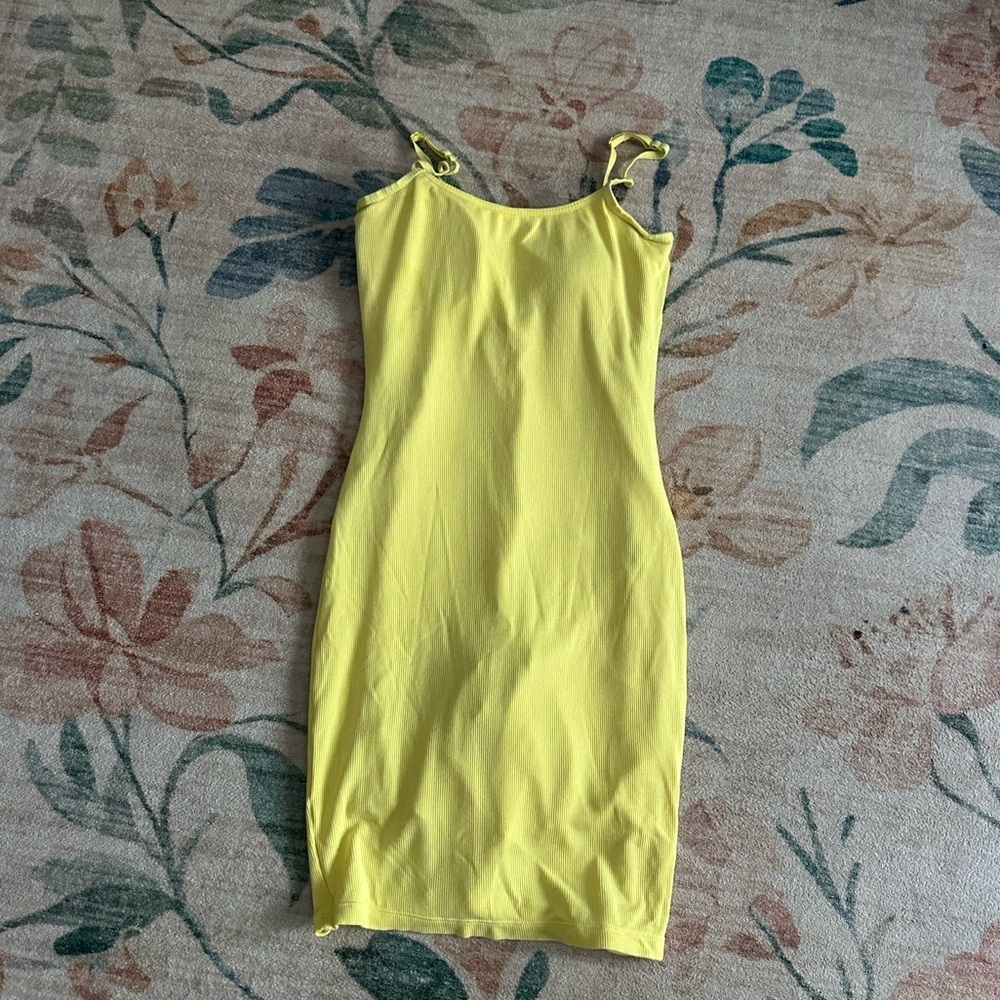 POPILUSH Shapewear Solid Modal Butt Lift Mini Slip Dress In Yellow - Picture 5 of 8